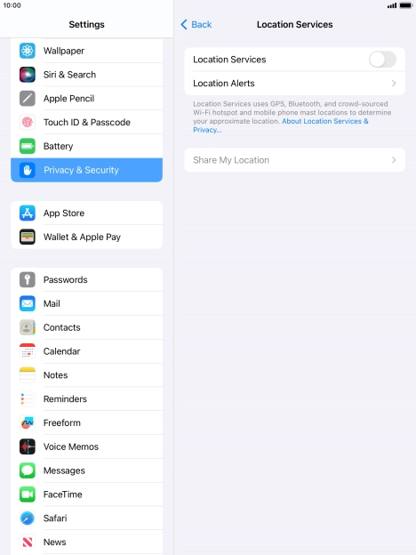 Press the indicator next to 