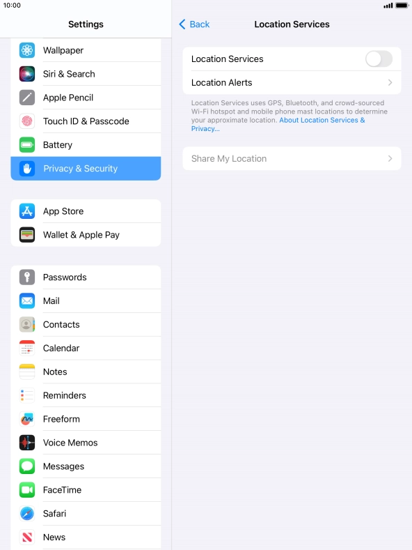 Press the indicator next to 