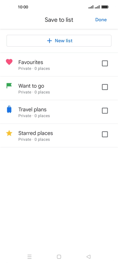 Press the required setting.
