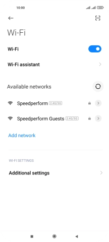 Press the required Wi-Fi network. Press the required Wi-Fi network.