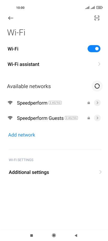 Press the required Wi-Fi network. Press the required Wi-Fi network.
