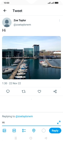 Write your reply and press Reply.