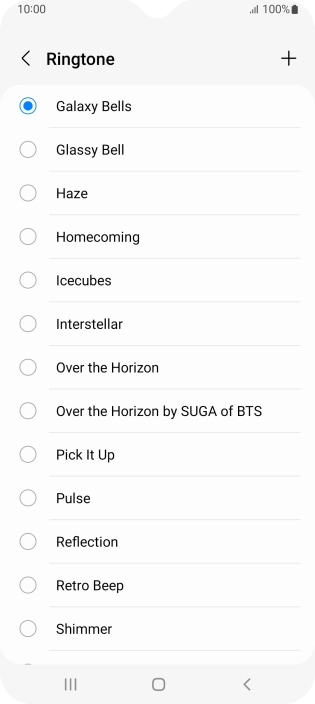 Press the add ring tone icon. Press the add ring tone icon.