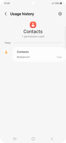 The app activity for the selected app is displayed.