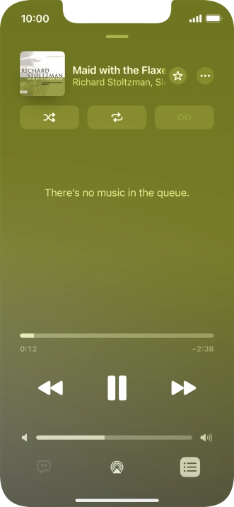 Press the shuffle icon to turn the function on or off.