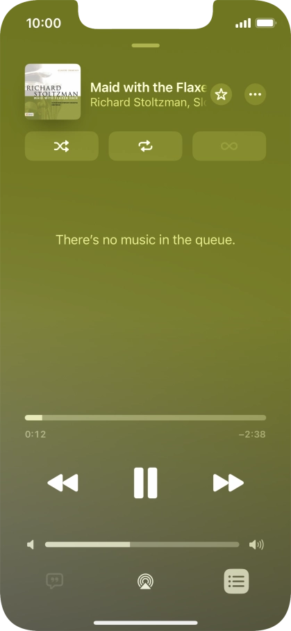 Press the shuffle icon to turn the function on or off.