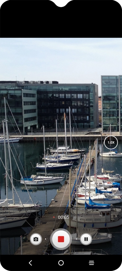 Press the stop icon to stop recording.