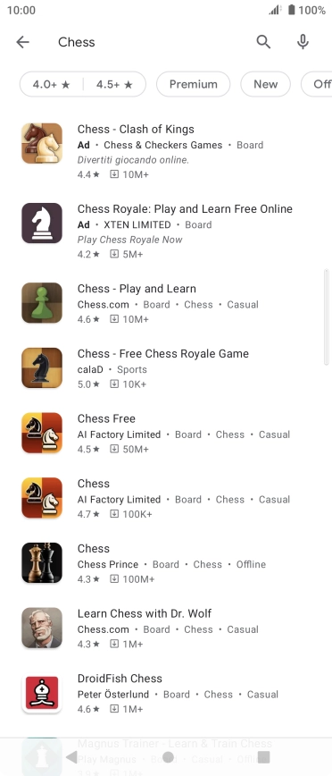 Press the required app. Press the required app.