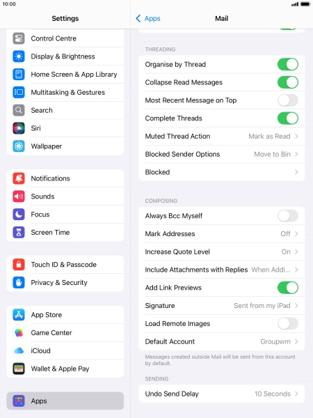 Press Default Account.