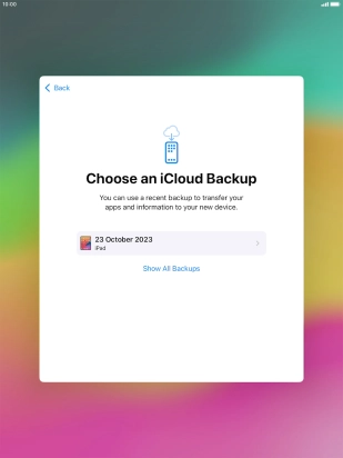 Press the required backup and your tablet restores the content of the selected backup. Subsequently, follow the instructions on the screen to set up your tablet and prepare it for use.