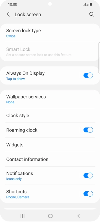 Press Screen lock type.