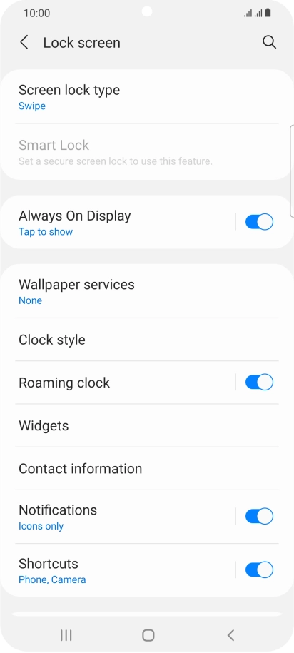 Press Screen lock type.