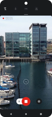 Press the stop icon to stop recording.