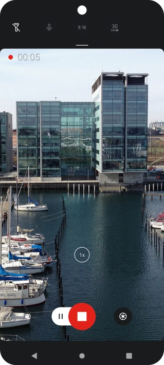 Press the stop icon to stop recording.