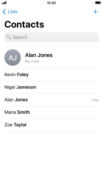 Press the required contact.
