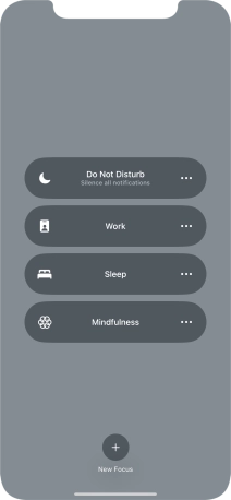 Press the required focus mode to activate or deactivate it immediately.