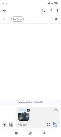 Press the text input field and write the text for your picture message.