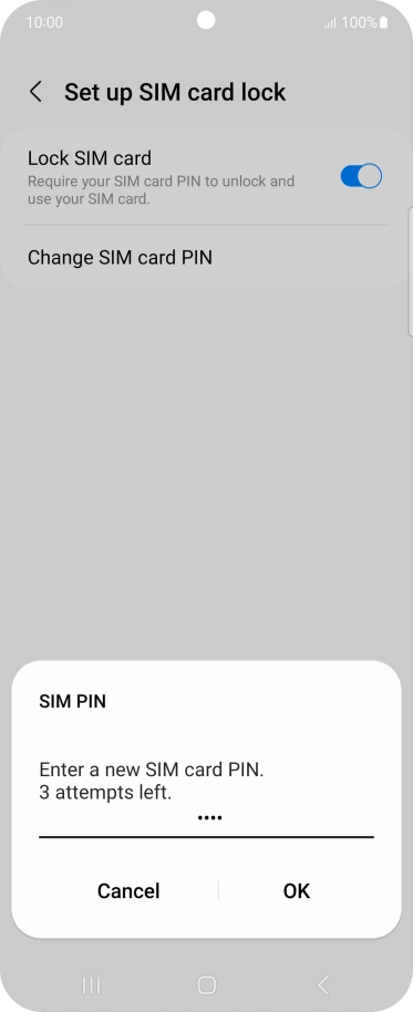 Key in a new four-digit PIN and press OK.