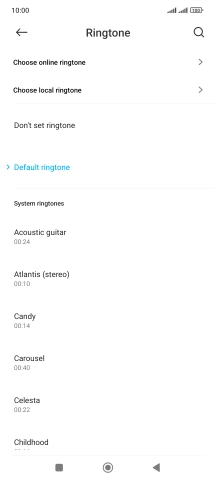 Press Choose local ringtone and go to the required folder.