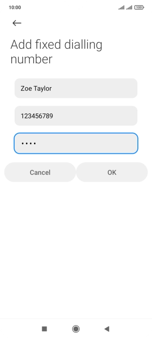 Key in your PIN2 and press OK. The default PIN2 is 1111. Key in your PIN2 and press OK. The default PIN2 is 1111.