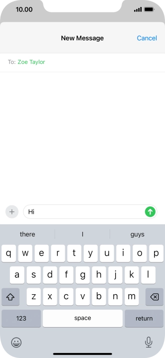 Press the send icon. Press the send icon.