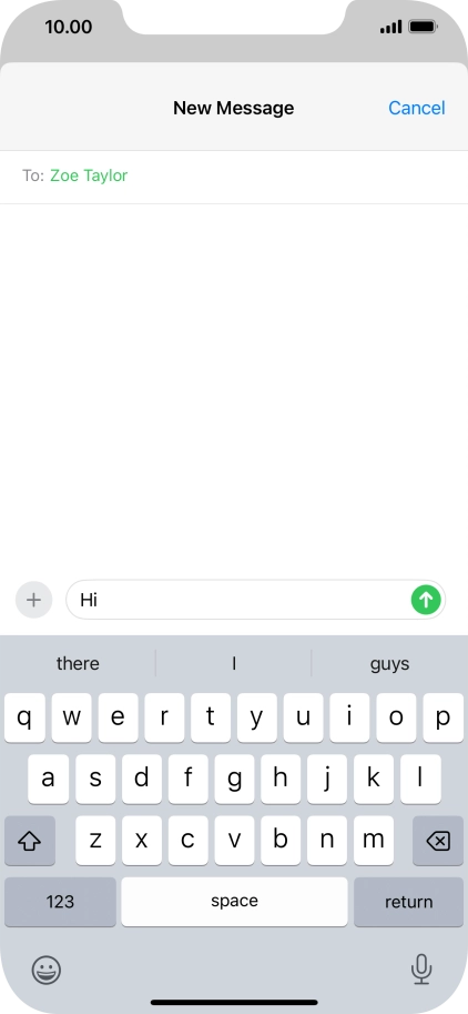 Press the send icon. Press the send icon.