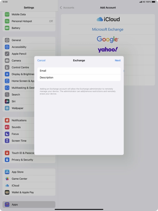 Press Description and key in the required name.