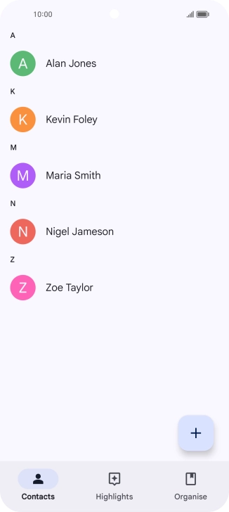 Press the new contact icon.