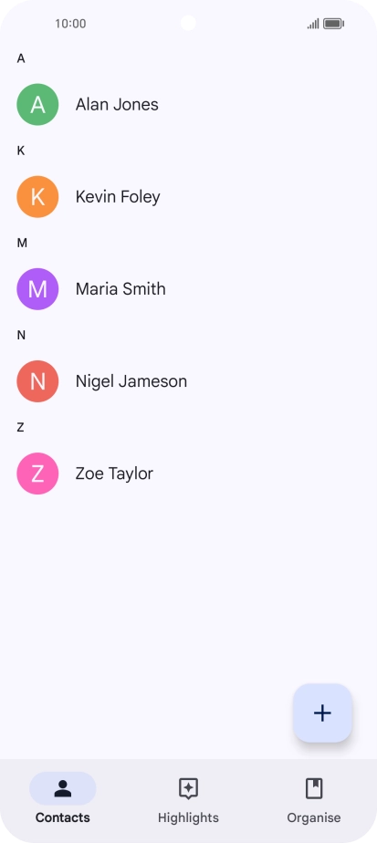 Press the new contact icon.