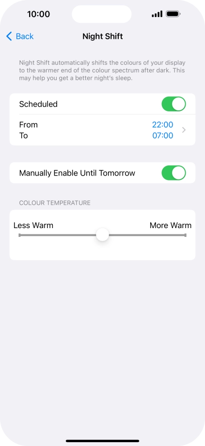 Press and drag the indicator below 