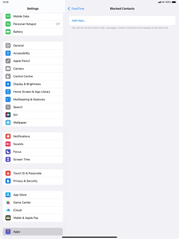 Press Add New... and follow the instructions on the screen to block a contact.