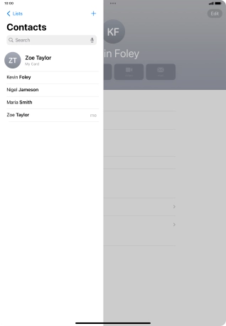 Press the required contact. Press the required contact.