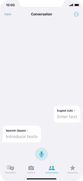 Press the microphone icon and say the required word or sentence.