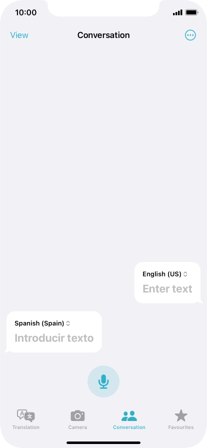 Press the microphone icon and say the required word or sentence.