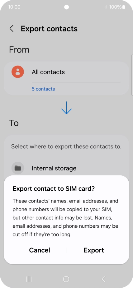 Press Export.