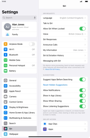 Press the indicator next to 