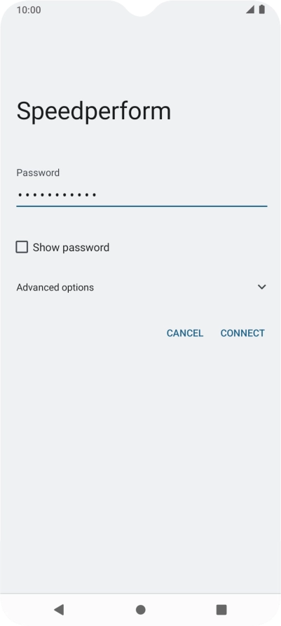 Key in the password for the Wi-Fi network and press CONNECT.