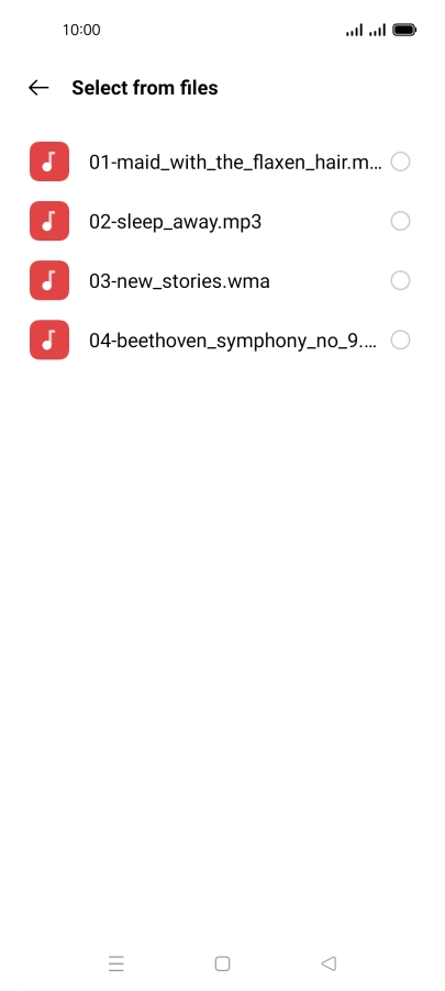 Press the required ring tones to hear them. Press the required ring tones to hear them.