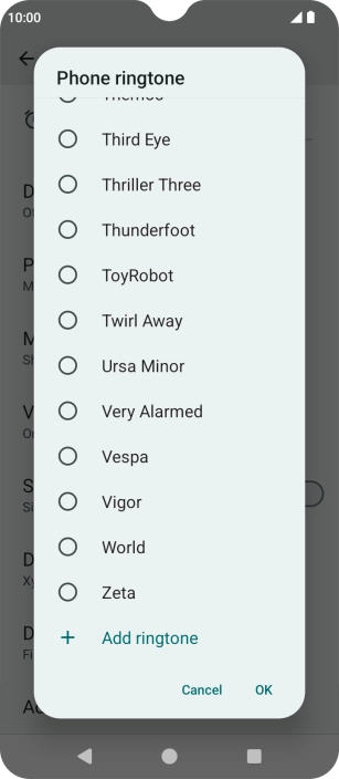 Press the required ring tones to hear them.