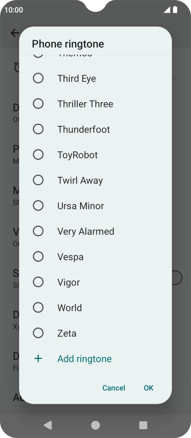 Press the required ring tones to hear them.
