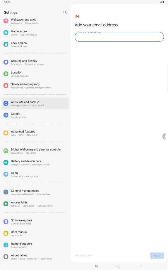 Press the field below 