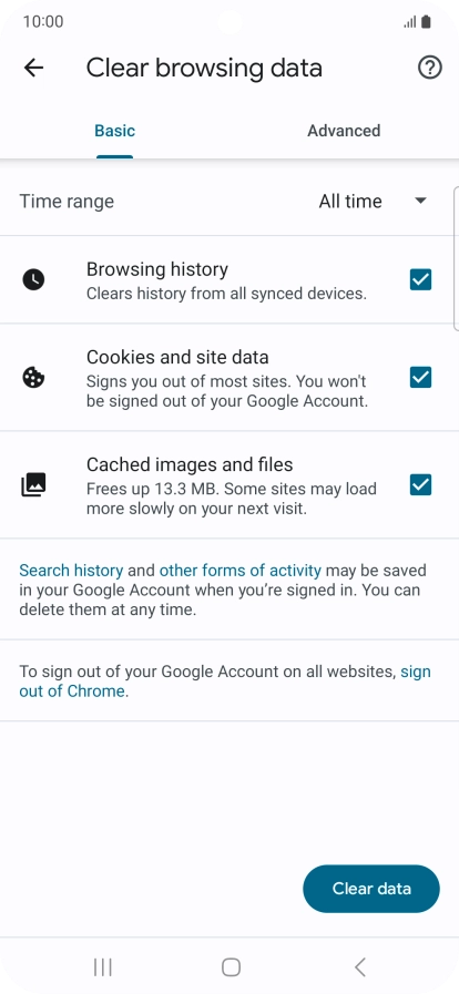 Press the fields next to the required data types. Press the fields next to the required data types.