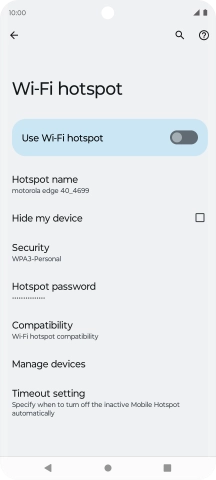 Press Hotspot password.