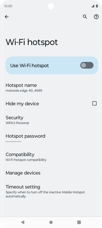 Press Hotspot password.
