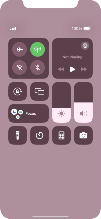 Press the required function to open an application or turn the function on or off.