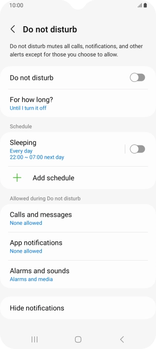 Press the indicator next to 