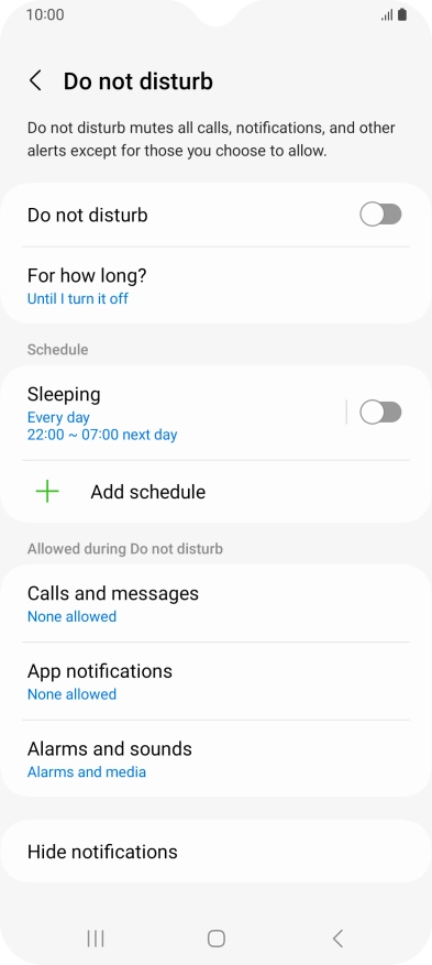 Press the indicator next to 