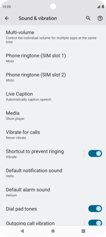 Press Phone ringtone (‹SIM› slot).