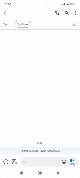 Press the send icon when you've finished your text message.