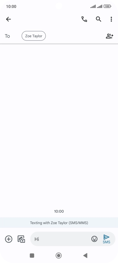 Press the send icon when you've finished your text message.